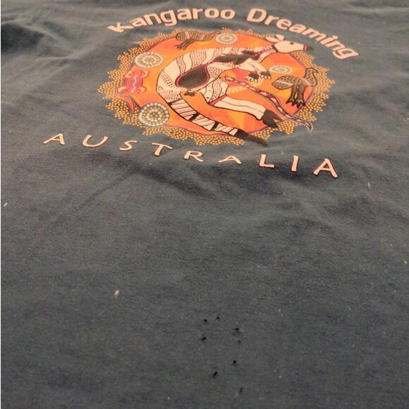 VTG Australia Kangaroo Dreaming Adult Medium Shirt Green Faded Distressed - Picture 2 of 7